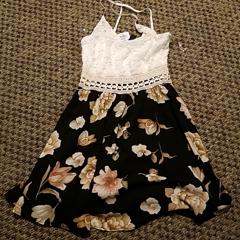 Black and white flower dress